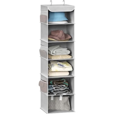 Simple Houseware 6 Shelf Hanging Closet Organizer, Gray