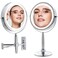 OVENTE 9'' Lighted Magnifying Makeup Mirror, Polished Chrome MFM85CH1X5X