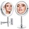OVENTE 9'' Lighted Magnifying Makeup Mirror, Polished Chrome MFM85CH1X5X