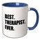 3dRose Best Therapist Ever, fun gift for shrinks 11oz Two-Tone Blue Mug
