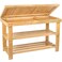 BAMBUROBA 3-Tier Bamboo Shoe Rack Bench, Entryway Bench with Storage Drawer, Natural