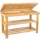 BAMBUROBA 3-Tier Bamboo Shoe Rack Bench, Entryway Bench with Storage Drawer, Natural