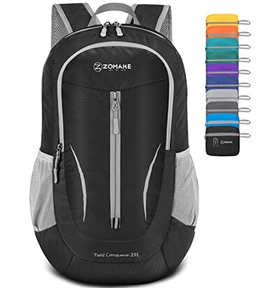 ZOMAKE Lightweight Packable Backpack 25L, Foldable Hiking Daypack