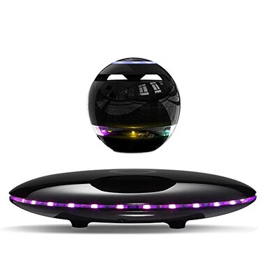 Infinity Orb Magnetic Levitating Speaker Bluetooth 4.0 LED Flash Wireless Floating Speakers with Microphone and Touch Buttons ,Black