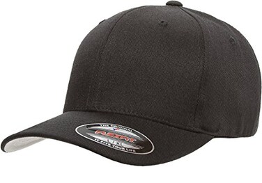 Flexfit Men's Wool Blend Fitted Baseball Cap, Black, Small-Medium