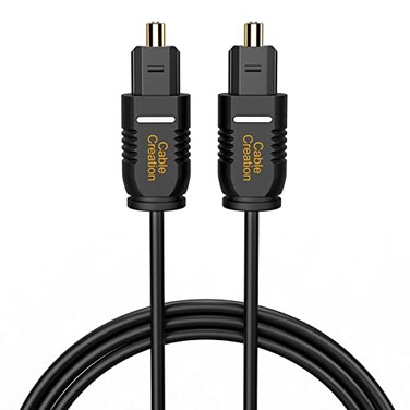 CableCreation Toslink Digital Optical Audio Fiber Optic Cable, 6FT, Slim