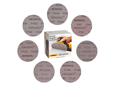 Mirka Abranet 5 Inch Assortment Mesh Sanding Discs, Hook and Loop, 35 Pack
