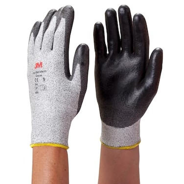 3M Comfort Grip Gloves - Cut Resistant CGXL-CRE, Polyurethane Coated, Size Medium, 1 Pair