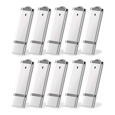 KEXIN 20PCS Flash Drive 4 GB Bulk Pack USB Flash Drive Thumb Drive Memory Storage Jump Drive Design in Snapcap ,20 Pack Silver
