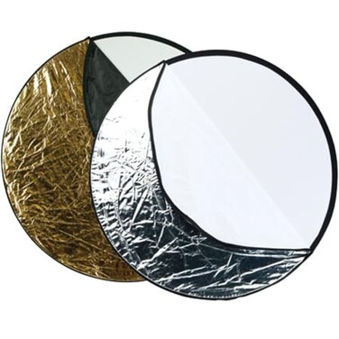WESTCOTT COLLAPSIBLE 5-IN-1 REFLECTOR WITH GOLD SURFACE ,2-PACK, 40''