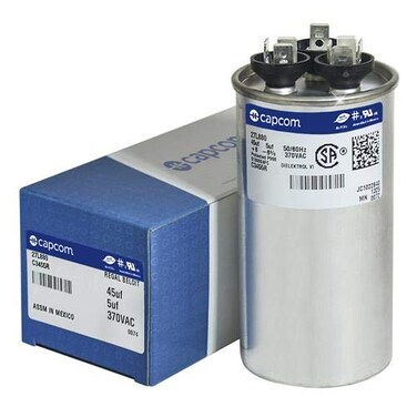 Genteq 27L903 - 455 uf MFD 370 Volt VAC Genteq Replacement Round Dual Run Capacitor