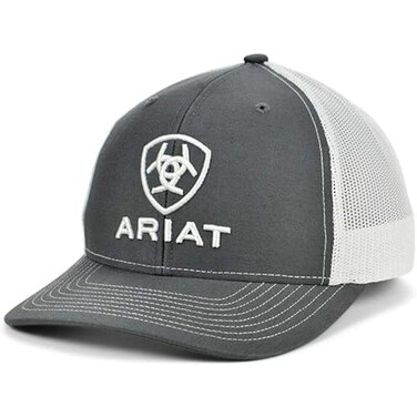 ARIAT Grey Shield Baseball Cap, Gray, One Size