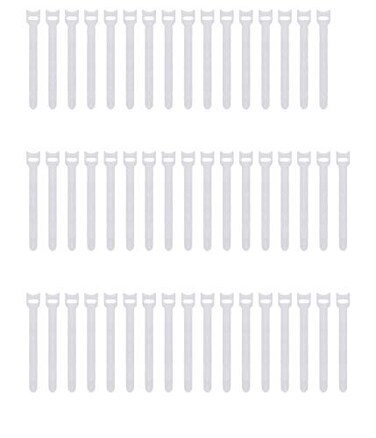Pasow 50pcs Reusable Fastening Adjustable Cable Ties Wire Management ,6 Inch, White