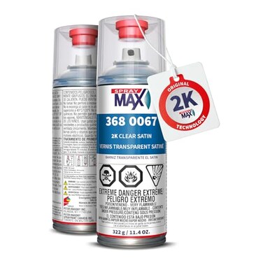 SprayMax 2K Semi Matte Clear Coat2K Satin Clear Coat Spray Paint