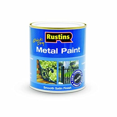 Rustins Quick Dry Metal Paint Black Satin Finish 500ml