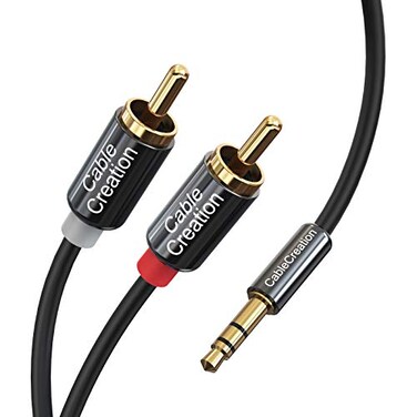 CableCreation 3.5mm to RCA Cable 6FT 2pcs,3.5mm TRS to 2RCA Stereo Splitter