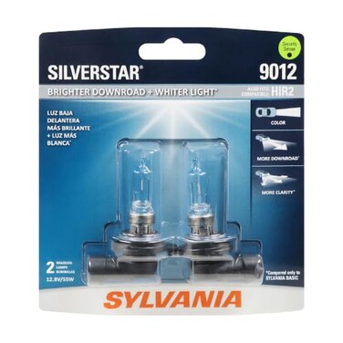 SYLVANIA 9012 SilverStar Halogen Headlight Bulb, High or Low Beam, 2 Bulbs