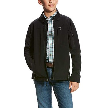 Ariat Big Boy's VERNON 2.0 SOFTSHELL JACKET Outerwear, BLACK, MED