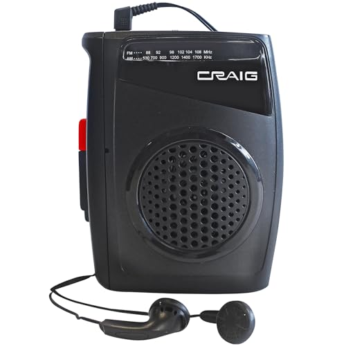 كريج Craig Stereo Cassette Player Recorder With Earphones Portable Am Fm Radio one-to