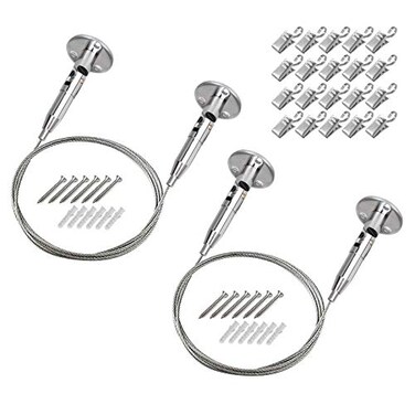 OTTFF 2 Pack 6.5' Art Wall Display Hanging Wire, Picture Suspension Cable