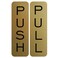 All Quality Basic Vertical Push Pull Door Sign ,Brushed Gold- Medium