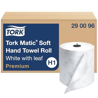 Tork Matic Soft Hand Towel Roll White H1, 6 Rolls x 575 ft, 290096