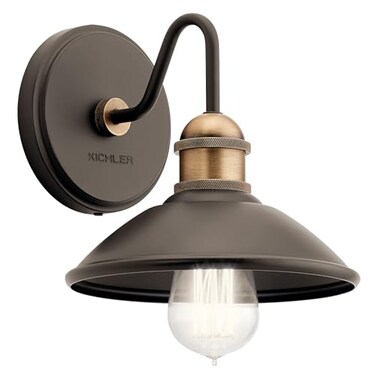 Kichler Clyde 7.5" 1-Light Wall Sconce Light, Olde Bronze
