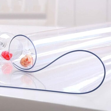 NECAUX Clear PVC Table Cover Protector 42 x 100 Inch 1.5mm Thick