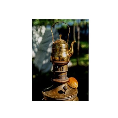 3dRose Copper teapot on Russian Samovar. Patty Warms 15x22 Hand Towel