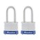 Master Lock 3TLF Laminated Steel Padlock with Key, 2 Pack Keyed-Alike