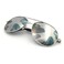 JS Military Style Polarized Aviators, Large, Silver Frame/Silver Mirror