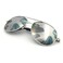 JS Military Style Polarized Aviators, Large, Silver Frame/Silver Mirror