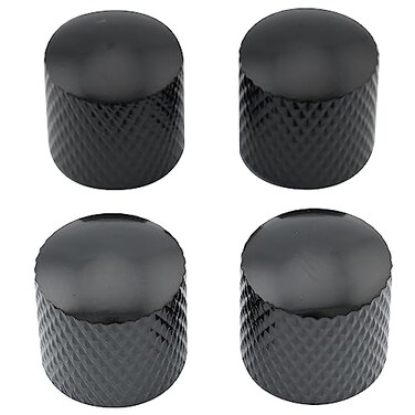 Musiclily Basic Coarse 18 Splines Steel Dome Control Knobs Black 4Pcs