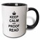 3dRose Keep Calm ADN Proof Read - funny proofread 11oz Two-Tone Black Mug