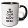 3dRose Keep Calm ADN Proof Read - funny proofread 11oz Two-Tone Black Mug