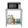 Mind Reader Countertop Microwave Shelf, Metal Kitchen Storage Rack for Small Appliances, Mugs, and Kitchen Essentials, Silver