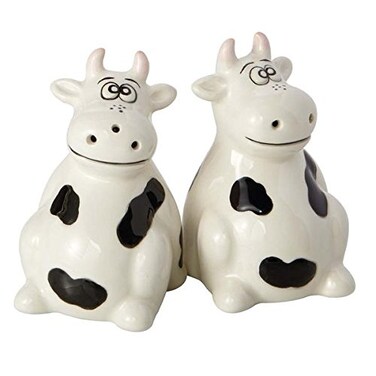 DII Design Imports Ceramic SaltPepper Shakers ,Cows