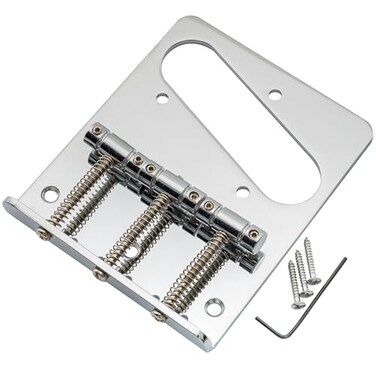 Musiclily Basic 54mm Guitar Bridge with 3-Saddle Chrome