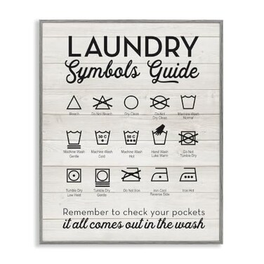 Stupell Industries Rustic Laundry Symbols Guide'Framed Giclee Art
