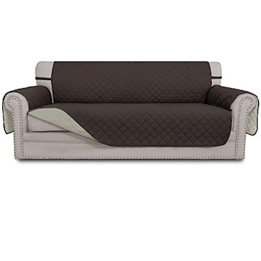 Easy-Going Reversible Couch Cover, 3 Cushion Sofa, Large, Chocolate/Beige