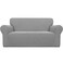 Easy-Going Stretch Loveseat Couch Covers Washable Light Gray