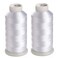 Simthread 2 Huge Spools White Bobbin Fill Thread 60WT - 5500 Yards Each