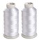 Simthread 2 Huge Spools White Bobbin Fill Thread 60WT - 5500 Yards Each