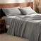 Bare Home Flannel Sheet Set 100% Cotton ,Split King, Light Grey
