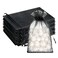 G2PLUS Black Organza Bags 100PCS, 4x6 in Sheer Mesh Drawstring Gift Bag