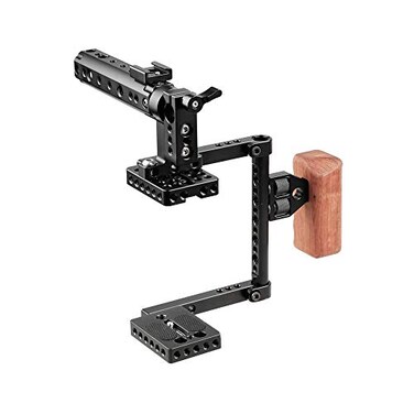 CAMVATE DSLR Camera with Cage Top Handle Wood Grip for 600D 70D 80D - 1373
