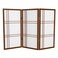 Red Lantern 3 ft. Short Double Cross Shoji Screen - Walnut - 3 Panels