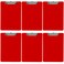 Trade Quest Red Plastic Clipboards Letter Size Low Profile ,6-Pack
