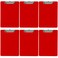 Trade Quest Red Plastic Clipboards Letter Size Low Profile ,6-Pack