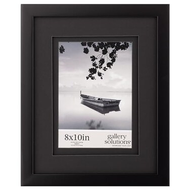 Gallery Solutions presents - 8"x10" - Black Frame with Double Mat - For 5"x7" Photos - Versatile for Wall or Tabletop Display - Rectangular - Poster Frame